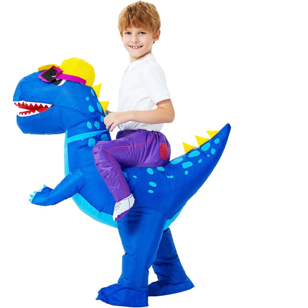 Costume da dinosauro gonfiabile per bambini Ride On Dinosaur Blow